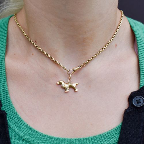 VINTAGE 9CT GOLD SPANIEL DOG CHARM PENDANT - ADDITIONAL PHOTO 2