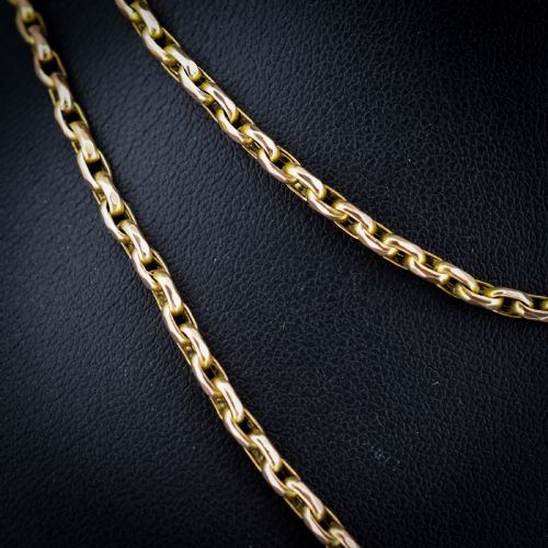 ANTIQUE 9CT YELLOW GOLD OVAL LINK CHAIN NECKLACE WITH DOG CLIP 285 - ADDITIONAL PHOTO 6