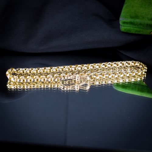 ANTIQUE VICTORIAN 9CT GOLD FACETED LINK CHAIN NECKLACE WITH DOG CLIP 20 - ADDITIONAL PHOTO 5