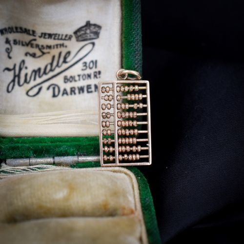 VINTAGE 14CT YELLOW GOLD ABACUS CHARM PENDANT
