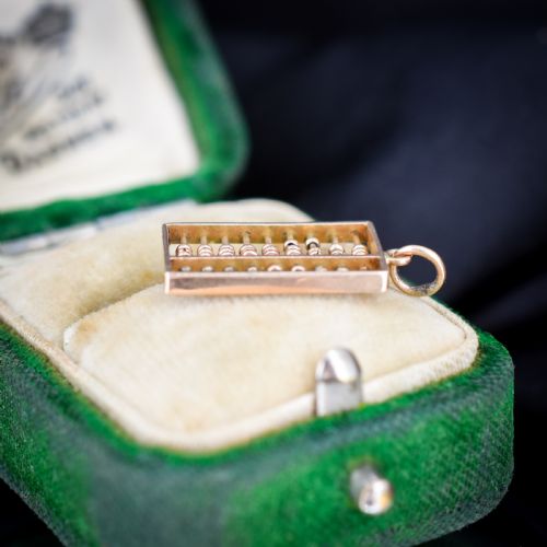 VINTAGE 14CT YELLOW GOLD ABACUS CHARM PENDANT - ADDITIONAL PHOTO 2