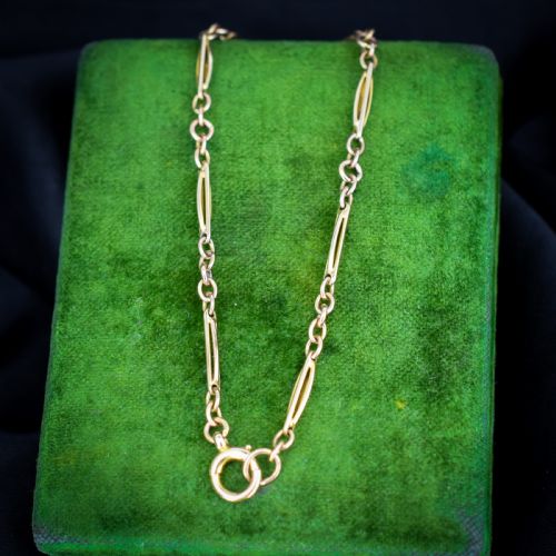 ANTIQUE FANCY LINK 10CT GOLD BRACELET WITH BOLT RING 725