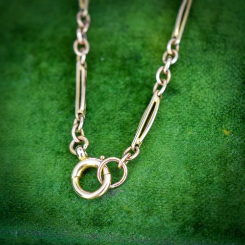 ANTIQUE FANCY LINK 10CT GOLD BRACELET WITH BOLT RING 725 - ADDITIONAL PHOTO 1