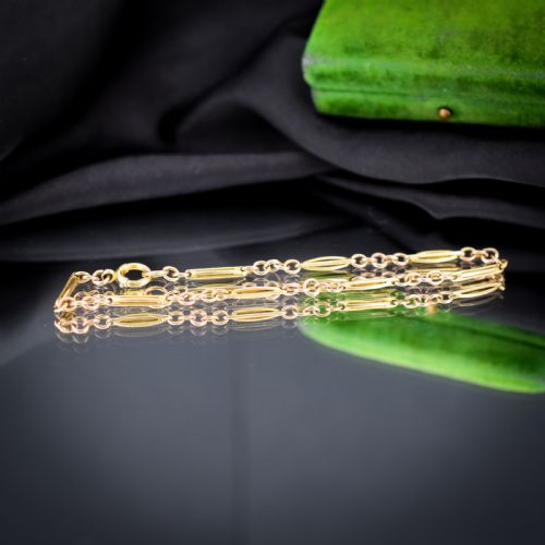 ANTIQUE FANCY LINK 10CT GOLD BRACELET WITH BOLT RING 725 - ADDITIONAL PHOTO 3