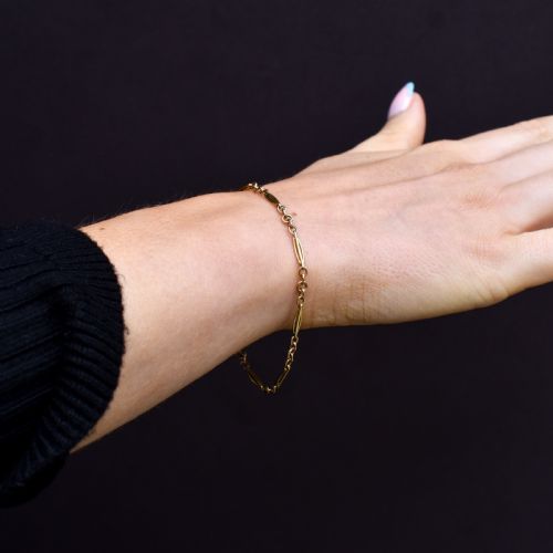 ANTIQUE FANCY LINK 10CT GOLD BRACELET WITH BOLT RING 725 - ADDITIONAL PHOTO 5