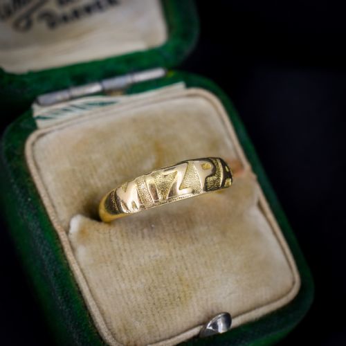 Antique Mizpah 18ct Gold Band Ring