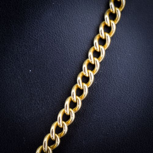 ANTIQUE 18CT YELLOW GOLD CURB LINK DOG CLIP CHAIN NECKLACE 1725 - ADDITIONAL PHOTO 6