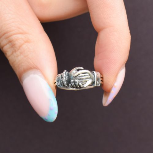 ANTIQUE 103CT MOONSTONE OVAL CABOCHON STERLING SILVER RING - ADDITIONAL PHOTO 4