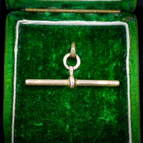 Antique 15ct Gold T-bar Pendant Charm