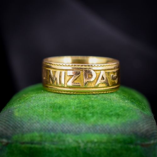 Antique Mizpah 18ct Yellow Gold Band Ring | Birmingham 1887
