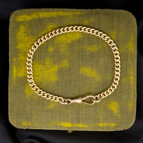Antique 9ct Gold Curb Link Dog Clip Bracelet | 7"