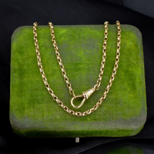Antique Victorian 9ct Gold Faceted Link Chain Necklace with Dog Clip | 21.25"