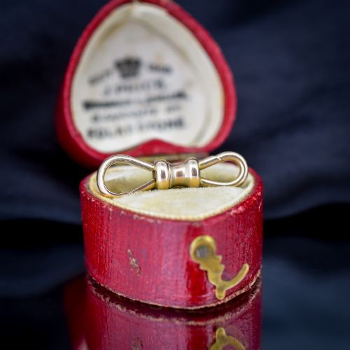 Rare Antique 9ct Gold Double Sided Dog Clip Charm