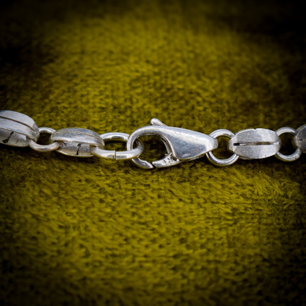 Antique Cabochon Moonstone Hinged Sterling Silver Bracelet | Circa. 1900 | 7