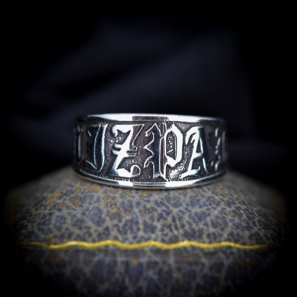 Antique Mizpah Sterling Silver Chunky Band Ring