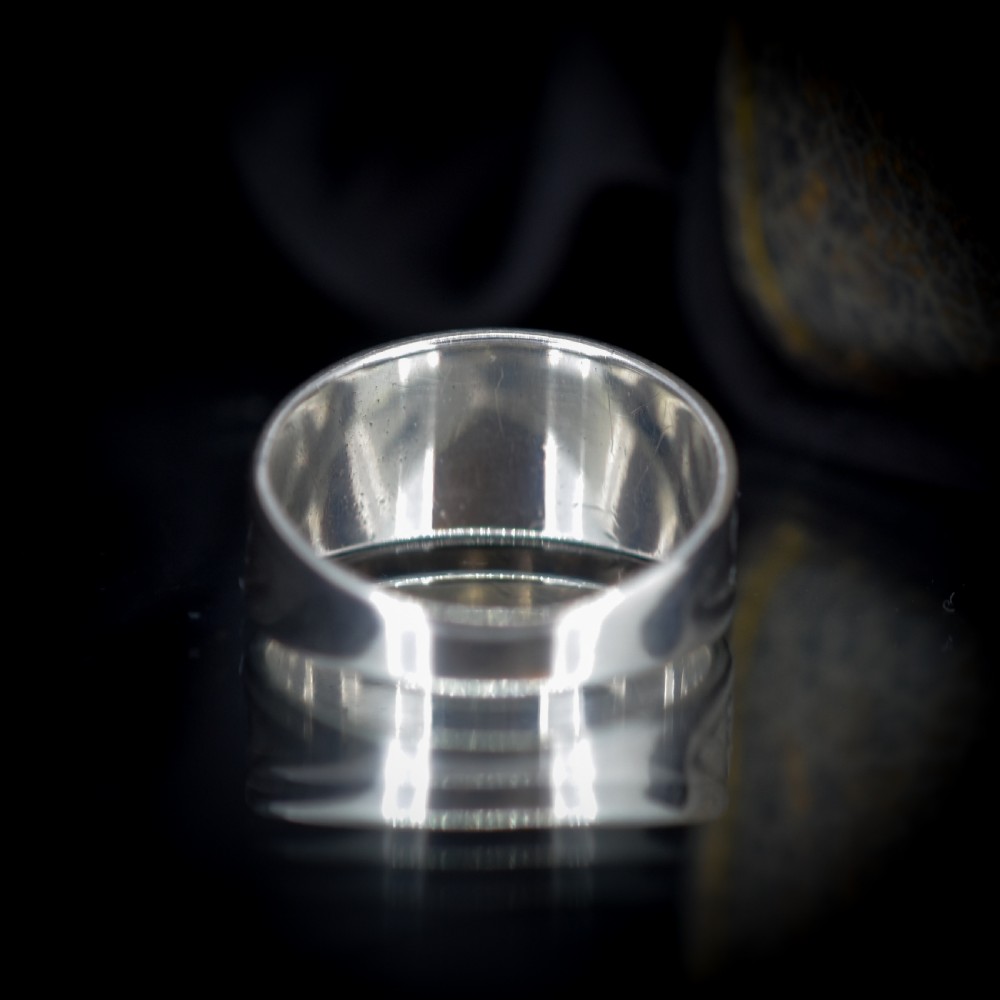 Antique Mizpah Sterling Silver Chunky Band Ring View IX
