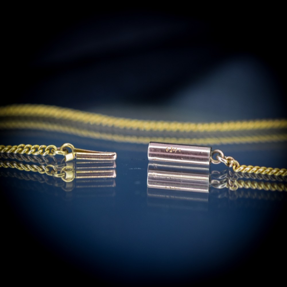 Antique Victorian Short Curb Gold Chain Necklace with Barrel Clasp | 13