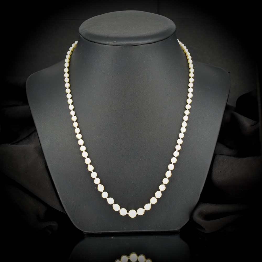 Antique Pearl Silver Strand Necklace View IV