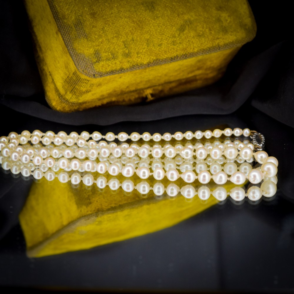 Antique Pearl Silver Strand Necklace View VI