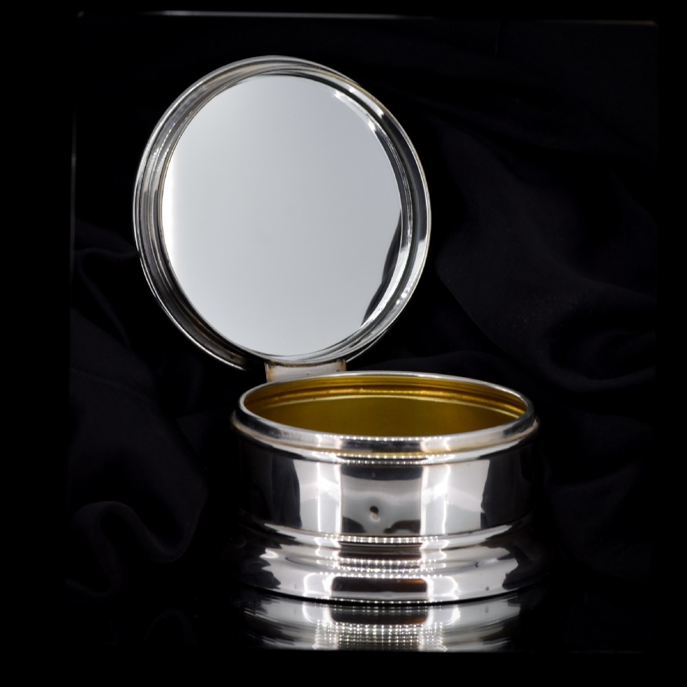 Art Deco '1926' Hallmarked Sterling Silver Large Heavy Jewellery Box with Mirror View II