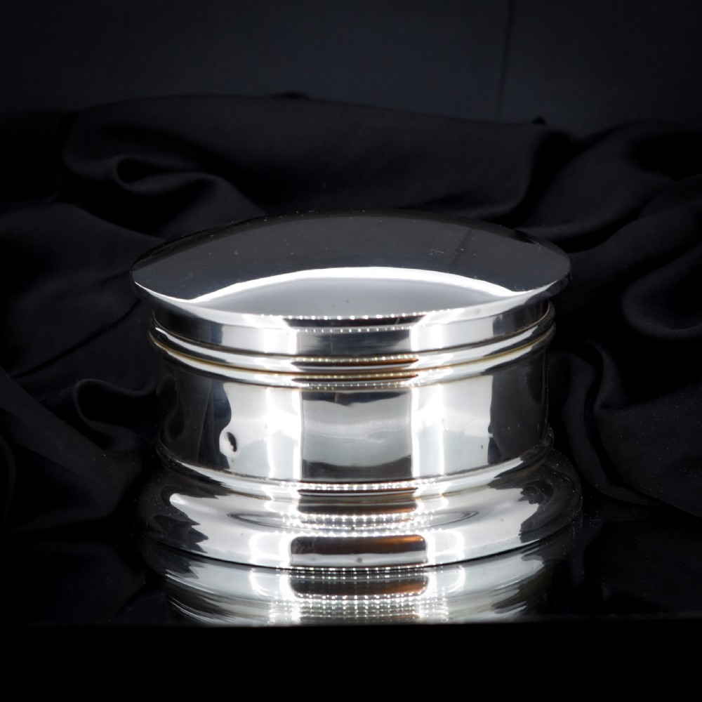 Art Deco '1926' Hallmarked Sterling Silver Large Heavy Jewellery Box with Mirror View IV