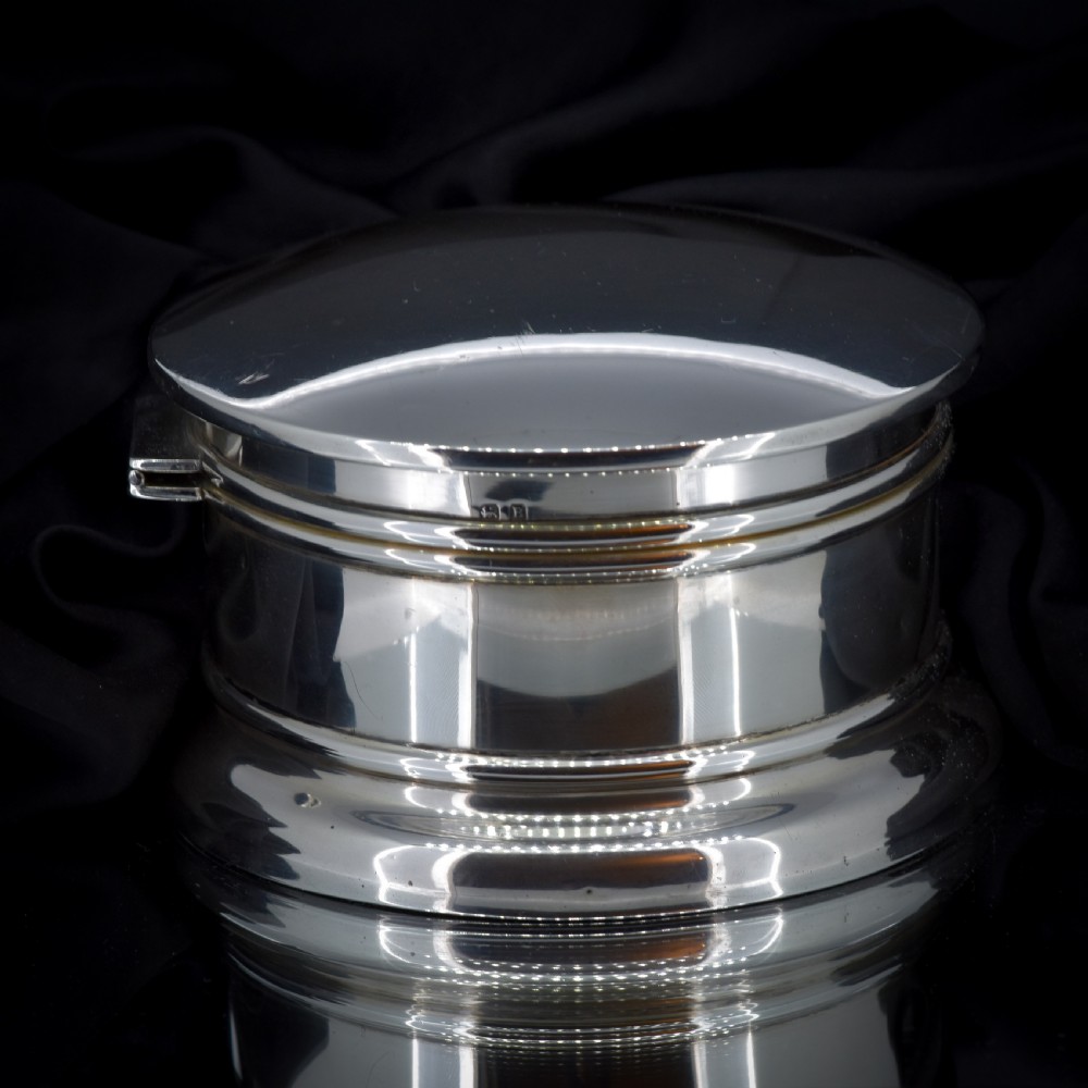 Art Deco '1926' Hallmarked Sterling Silver Large Heavy Jewellery Box with Mirror View VI