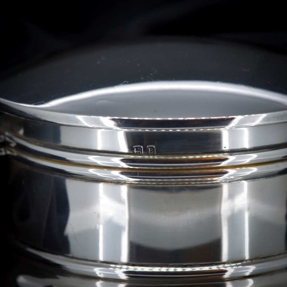 Art Deco '1926' Hallmarked Sterling Silver Large Heavy Jewellery Box with Mirror View VIII