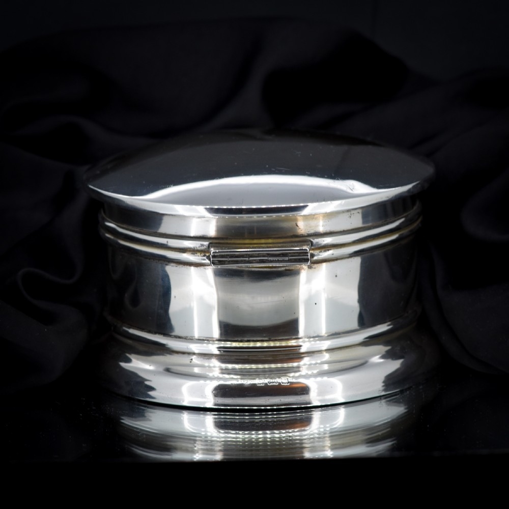 Art Deco '1926' Hallmarked Sterling Silver Large Heavy Jewellery Box with Mirror View IX
