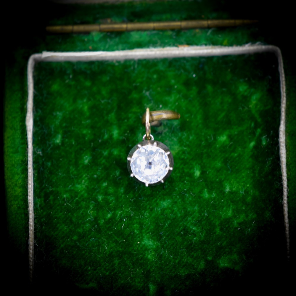 Antique Georgian Round Paste Silver Gold Charm Pendant View III