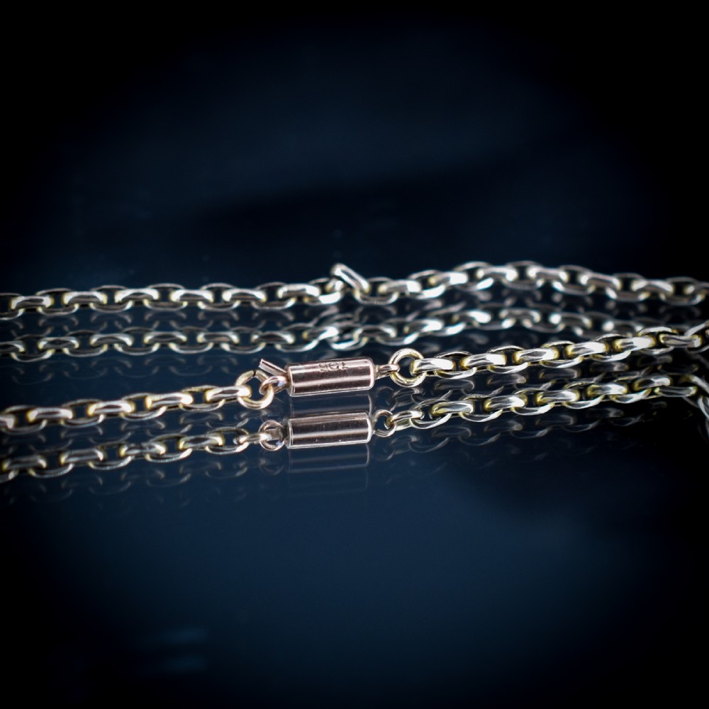 Antique Victorian Short 9ct Gold Cable Link Chain Necklace with Barrel Clasp 15