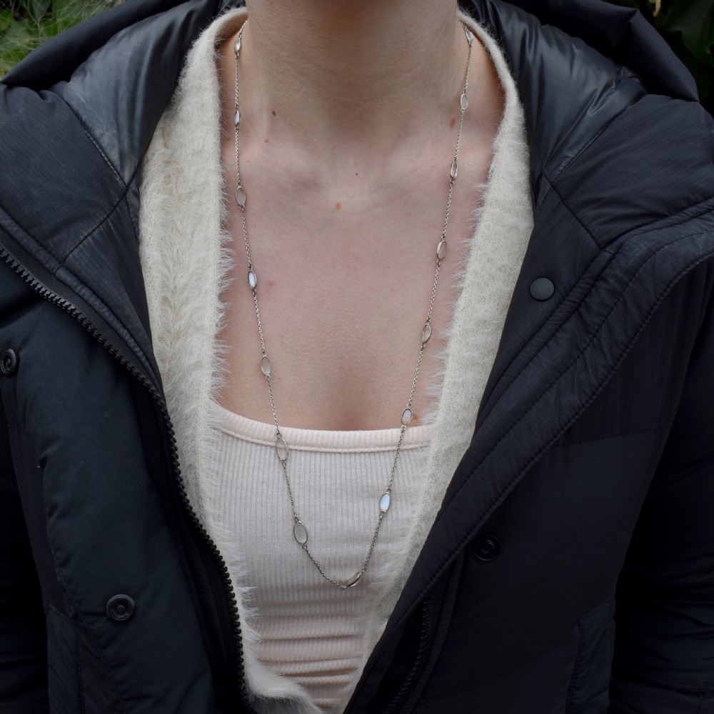 Antique Moonstone Sterling Silver 28