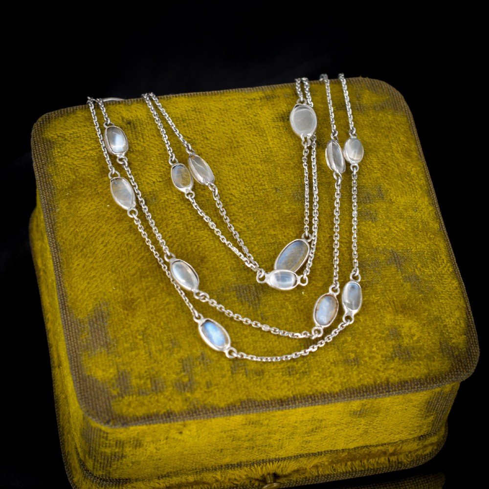 Antique Moonstone Sterling Silver 28