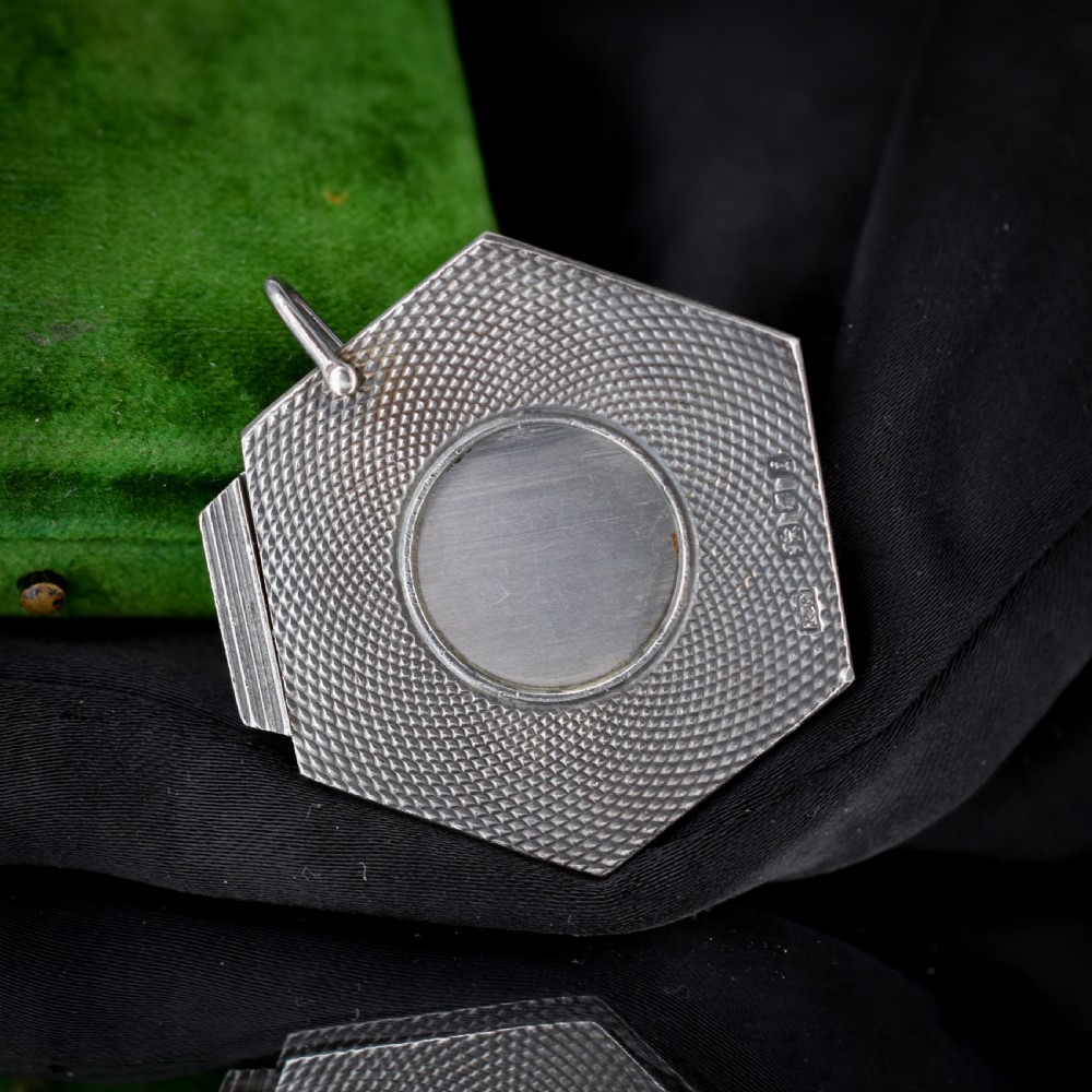 Vintage London 1964 Hexagon Sterling Silver Cigar Cutter Pendant View II