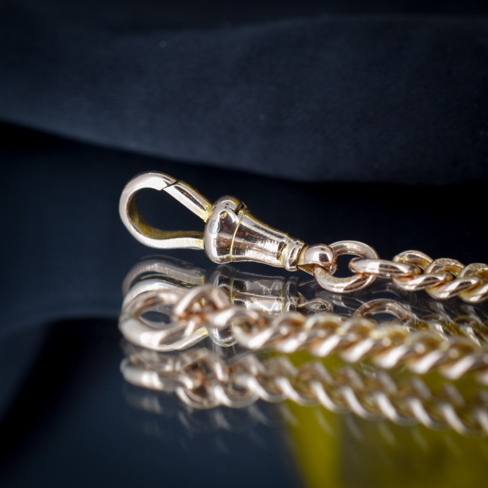 Art Deco 9ct Gold Graduated Curb Link Bracelet 7.25