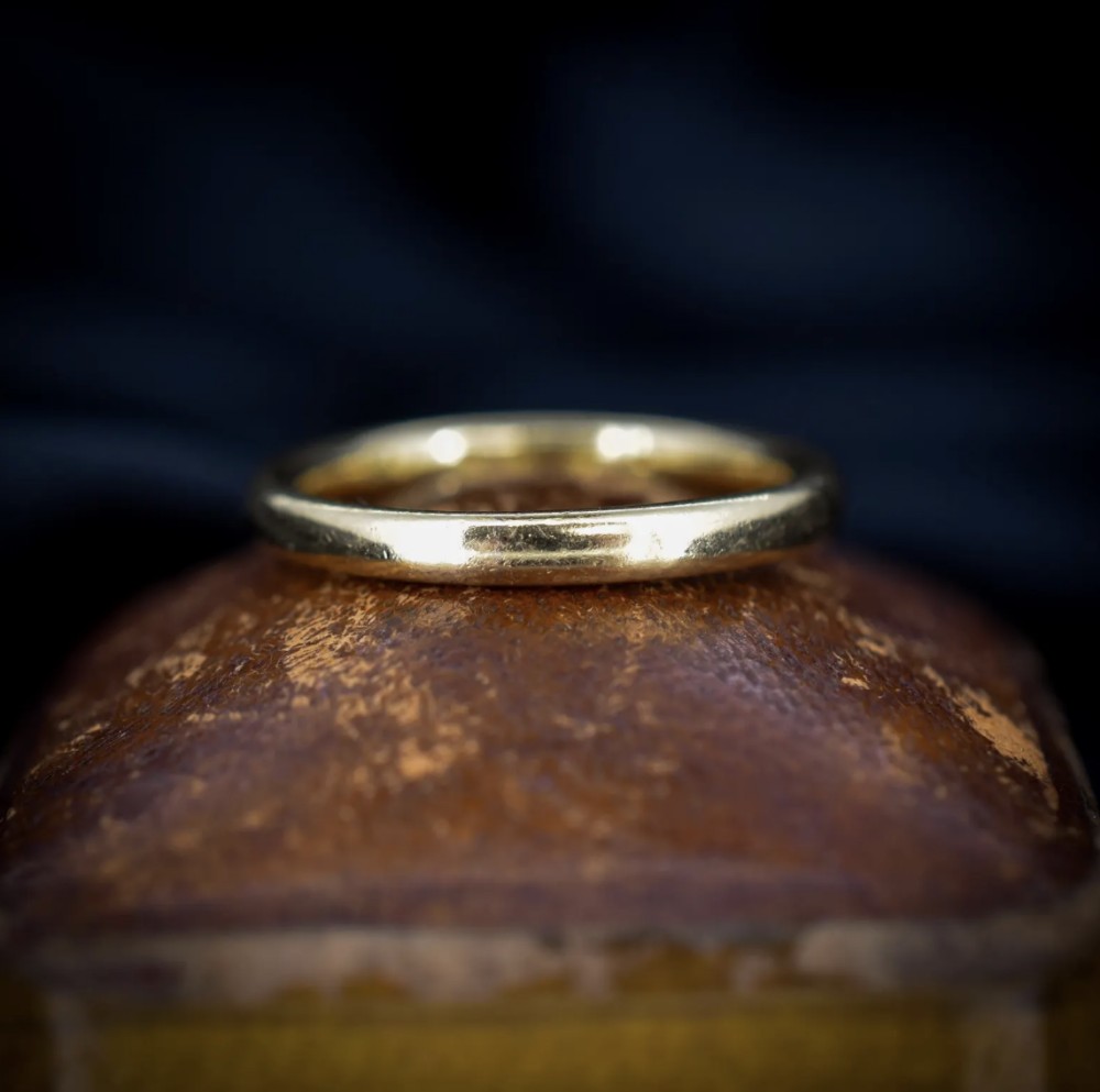 Vintage '1932' 22ct Yellow Gold Plain Stacking Wedding Band Ring