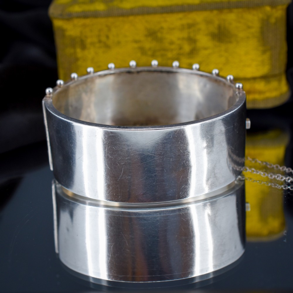 Antique Silver and Gold Aesthetic Flower Engraved Wide Cuff Bangle Bracelet | Victorian View VI