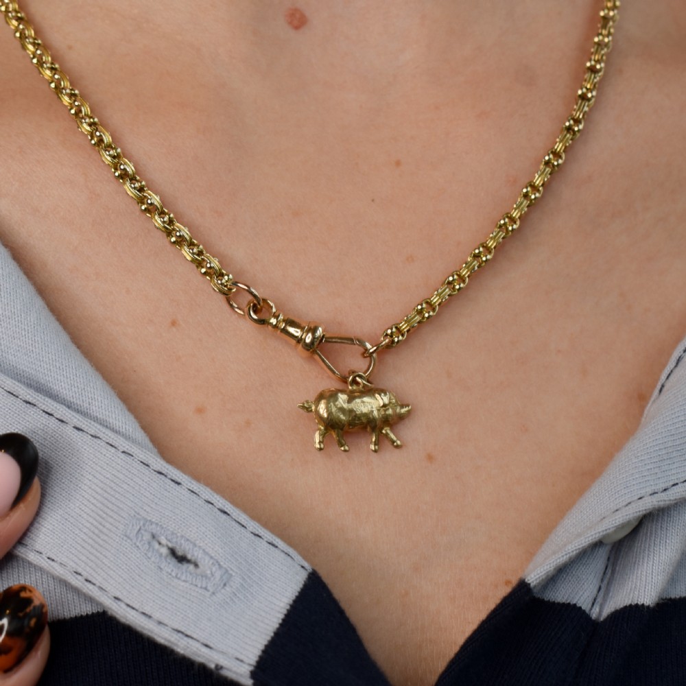 Vintage 9ct Gold Lucky Pig Charm Pendant | London 1963 View IV