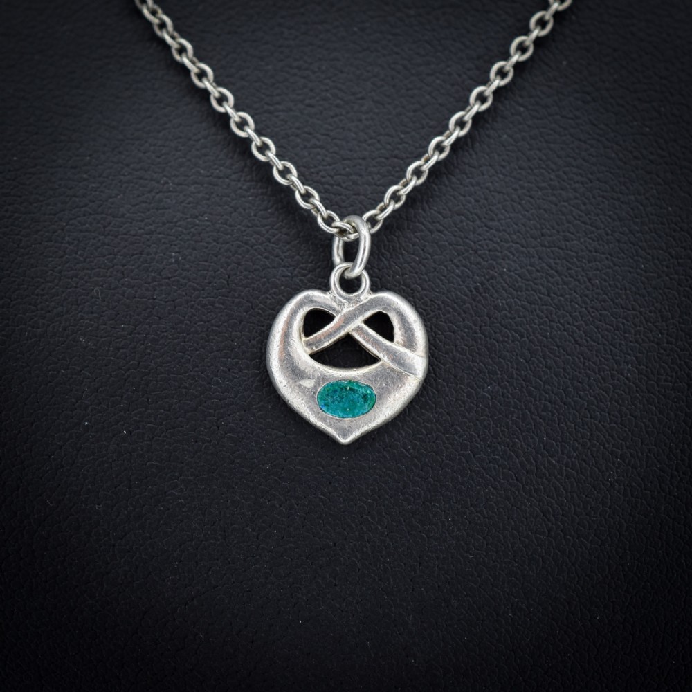Antique Edwardian Charles Horner Celtic Heart Pendant and Chain Necklace View VII