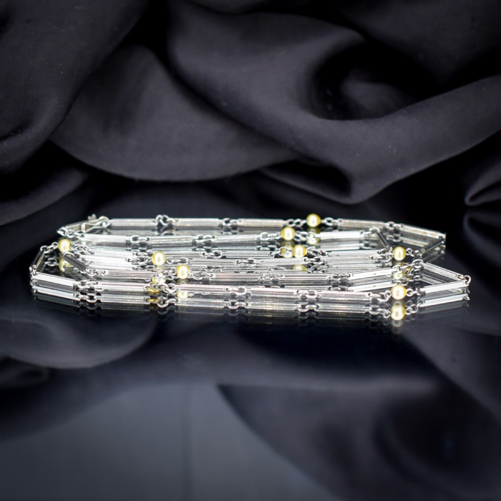 Art Deco 1930s Drop Pendant 'Platinon' Necklace | Boxed Jewellery Set View IX