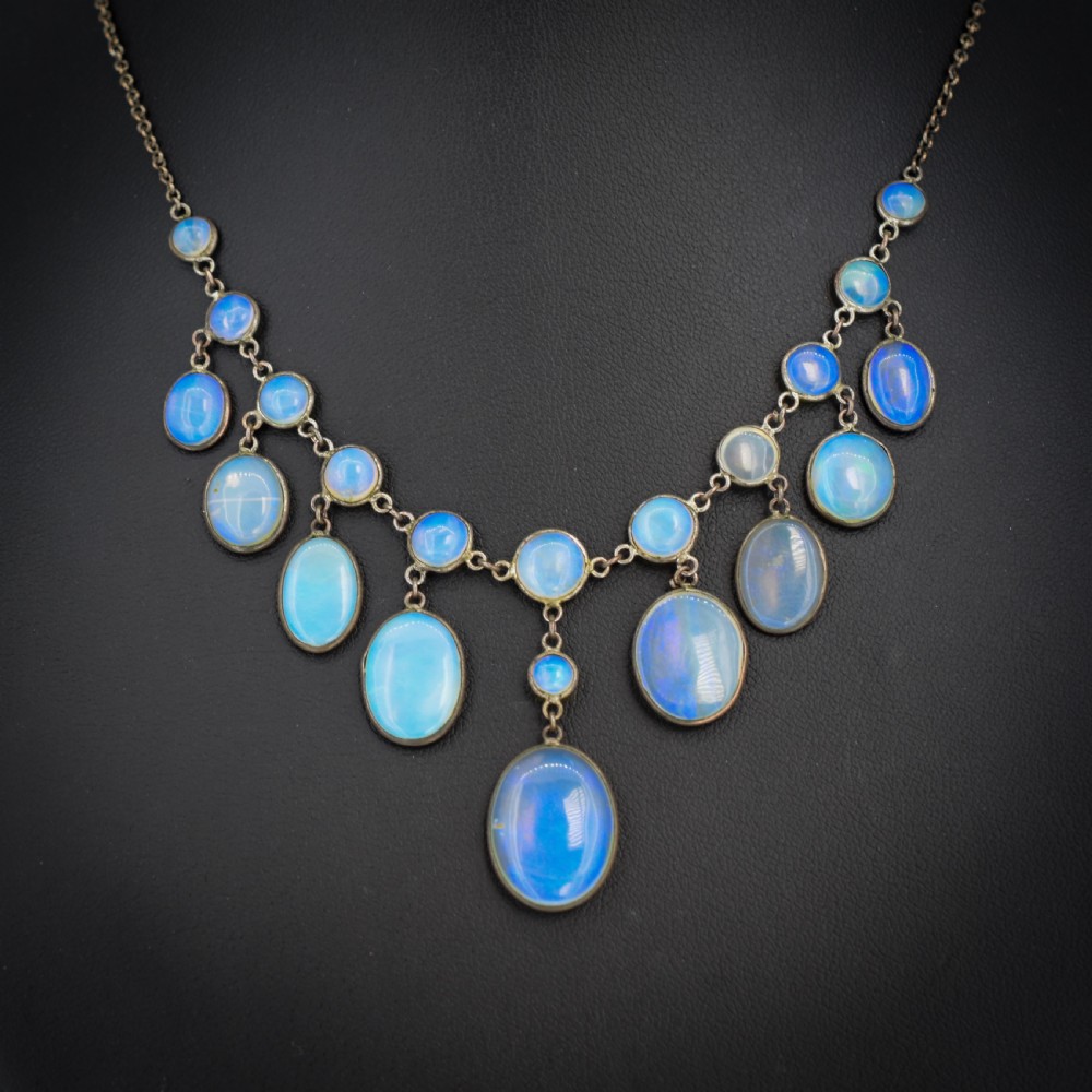 Antique Edwardian Opal Fringe Festoon Necklace | 15