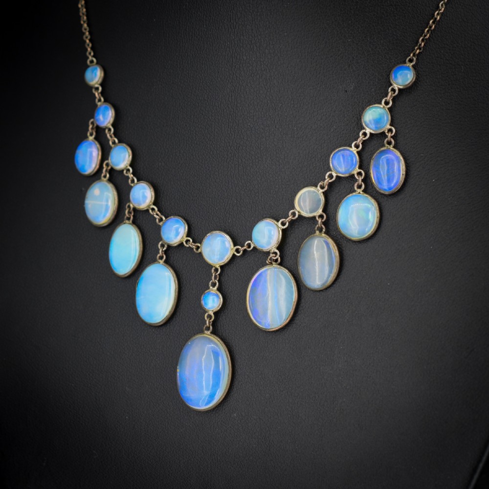 Antique Edwardian Opal Fringe Festoon Necklace | 15