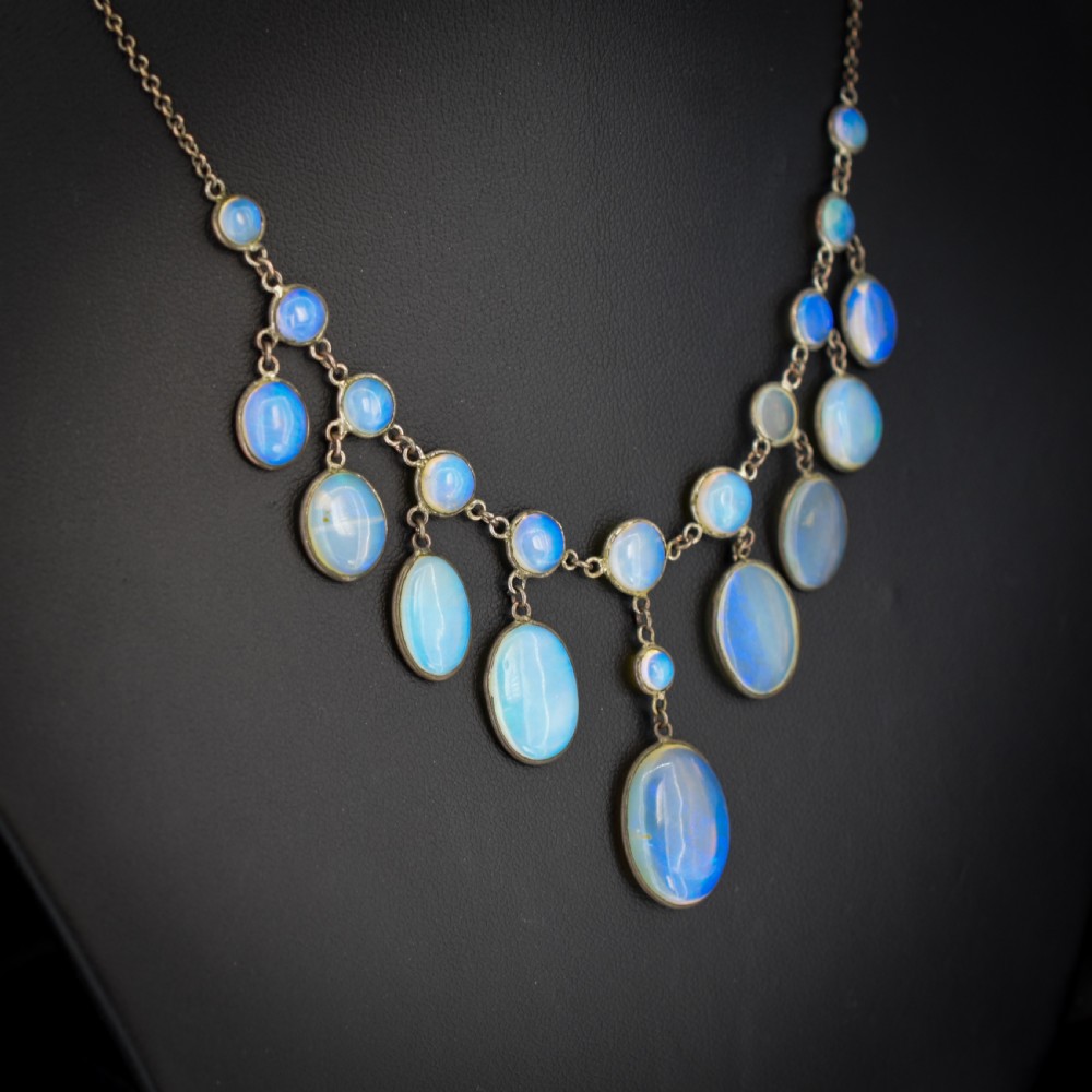 Antique Edwardian Opal Fringe Festoon Necklace | 15