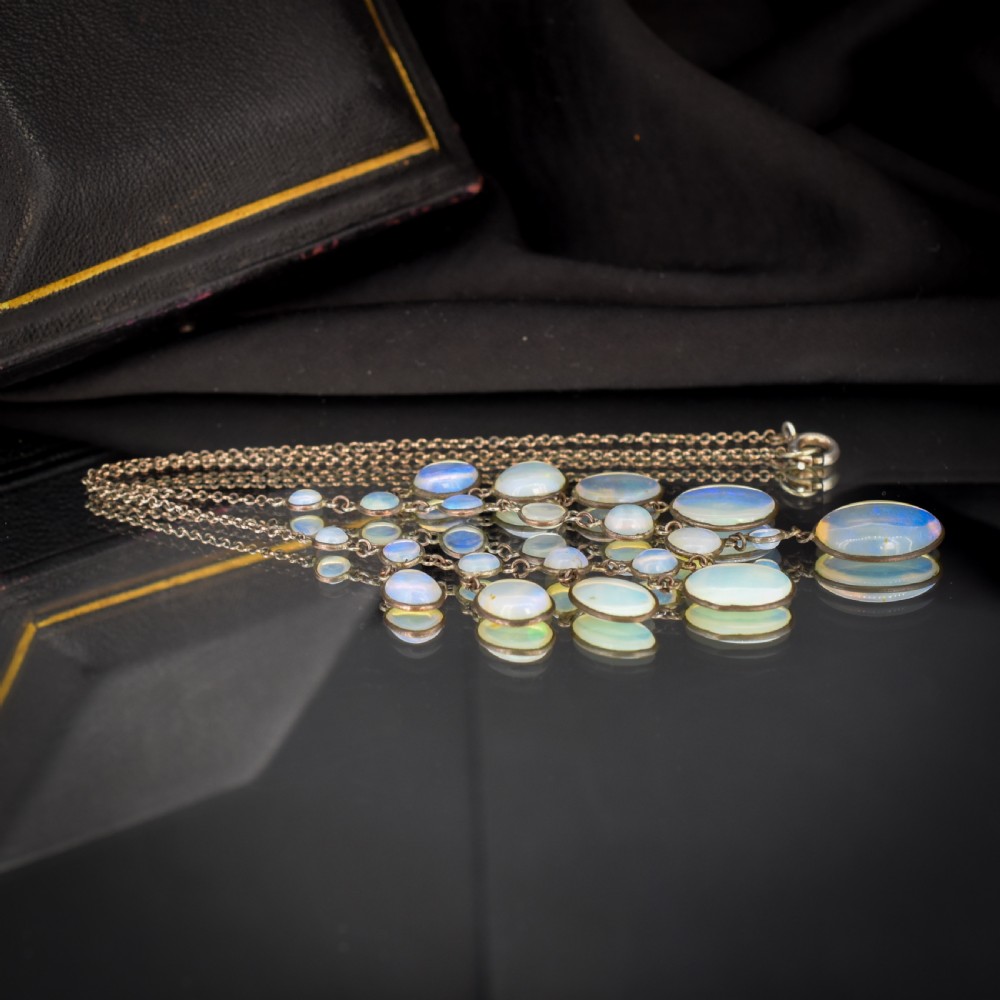 Antique Edwardian Opal Fringe Festoon Necklace | 15