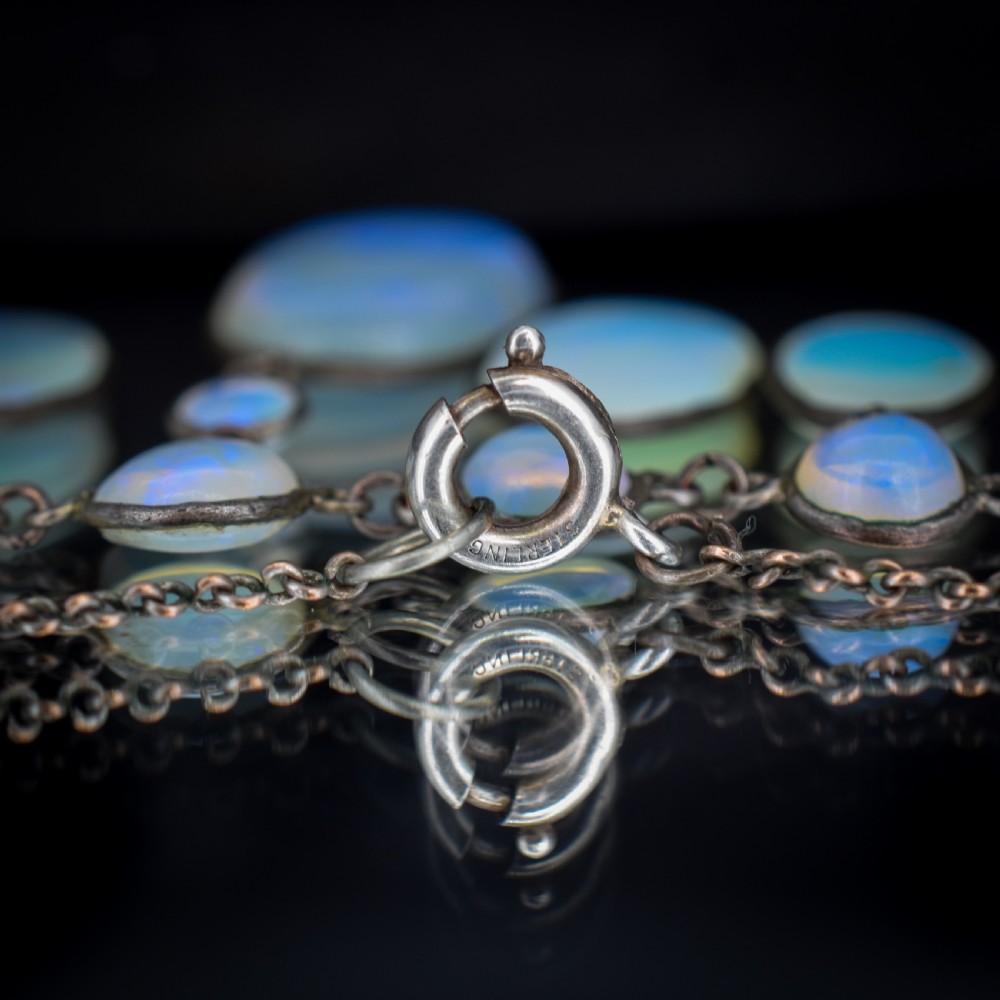 Antique Edwardian Opal Fringe Festoon Necklace | 15