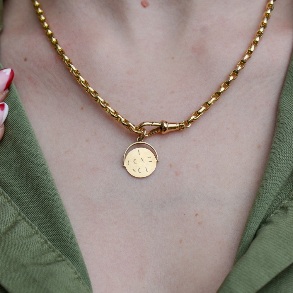 Vintage 9ct Yellow Gold I Love You Spinning Charm Pendant View IV