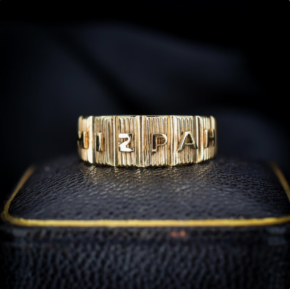 Antique Mizpah 18ct Yellow Gold Band Ring | Chester 1887