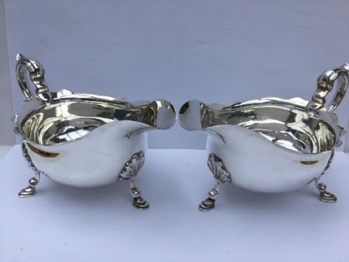 A Fine Pair of 1930s Silver Sauce Boats