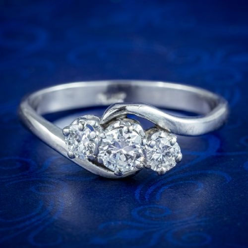 Antique Edwardian Diamond Trilogy Twist Ring 0.52ct Total