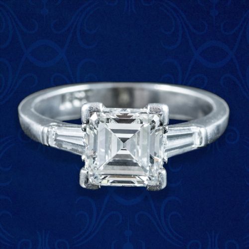 Art Deco Diamond Trilogy Ring 2ct Total