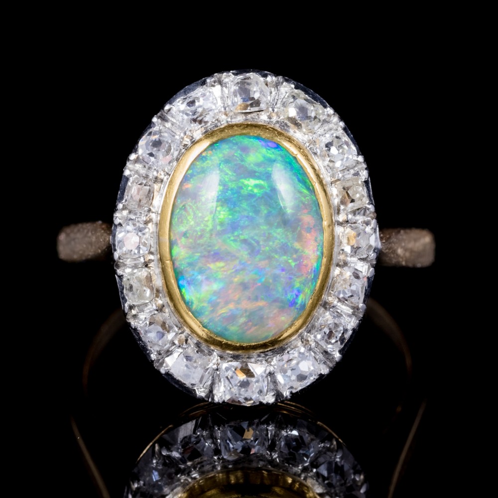 edwardian opal and diamond ring